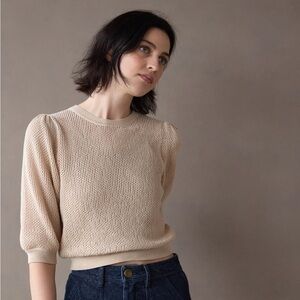 NWT Soor Ploom womens Mimi Knit Top, Milk sz S